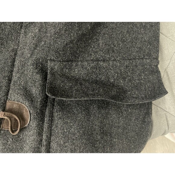 Vintage 90s LL Bean Duffle Coat Men Wool Hooded Toggle Jacket Gray Size small - Picture 5 of 16